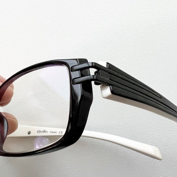 Exalto Eyeglasses FRAME YS03 Black White Acetate Rectangular 54-14-140 France - Picture 9 of 13